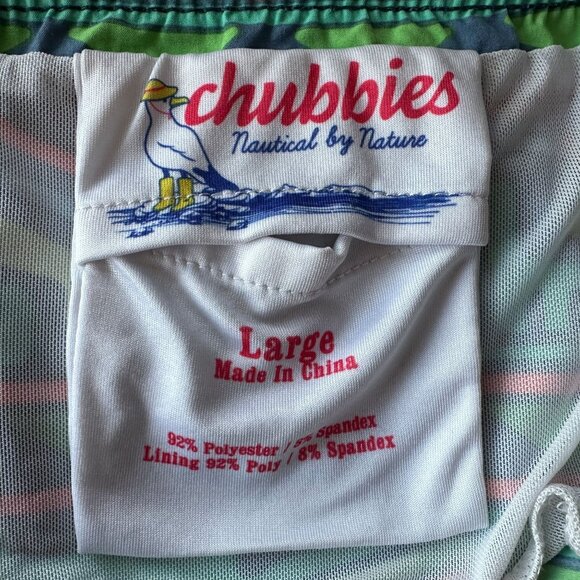 Chubbies Mens Large Swim Trunks Aztec Neon Multicolor Shorts - Picture 6 of 7